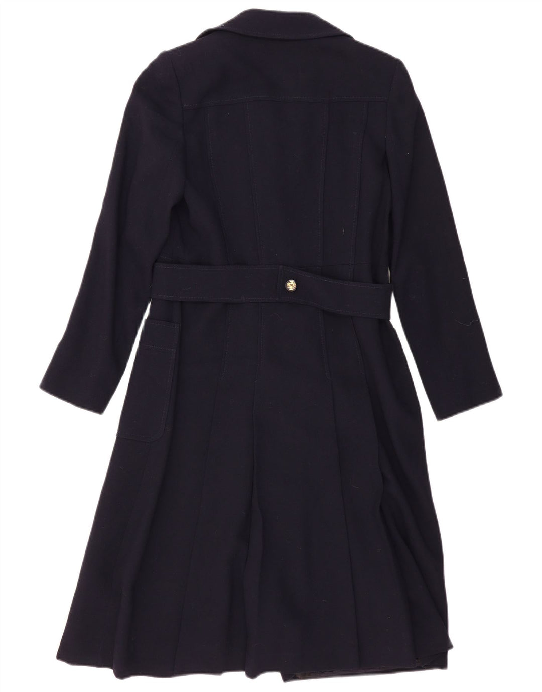 Sobretudo feminino vintage UK 10 pequeno azul marinho