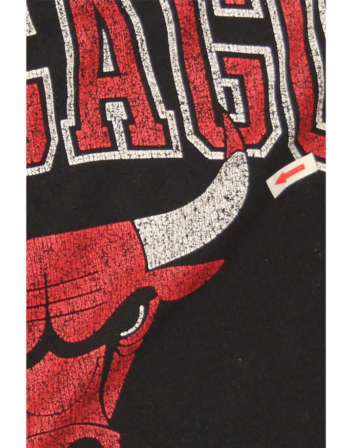 NBA masculino Chicago Bulls gráfico moletom grande jumper pequeno preto