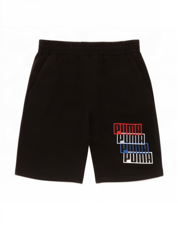 Puma Mens Graphic Sport Shorts Small Black Cotton