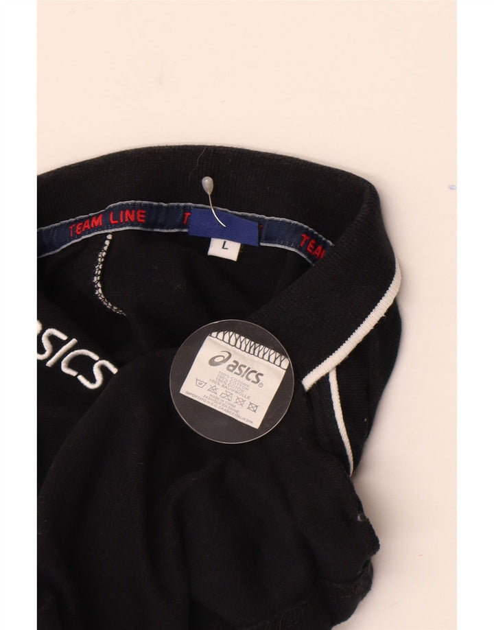 Camisa polo gráfica masculina ASICS grande algodão preto