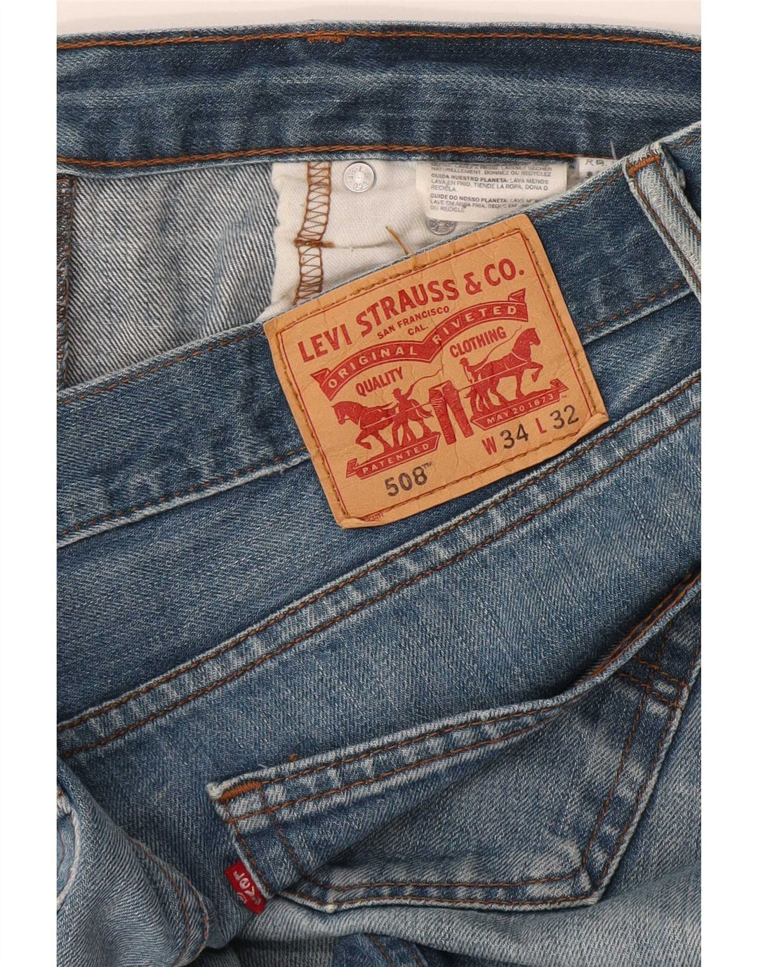 Calça jeans masculina Levi's 508 Regular Tapered W34 L32 Azul