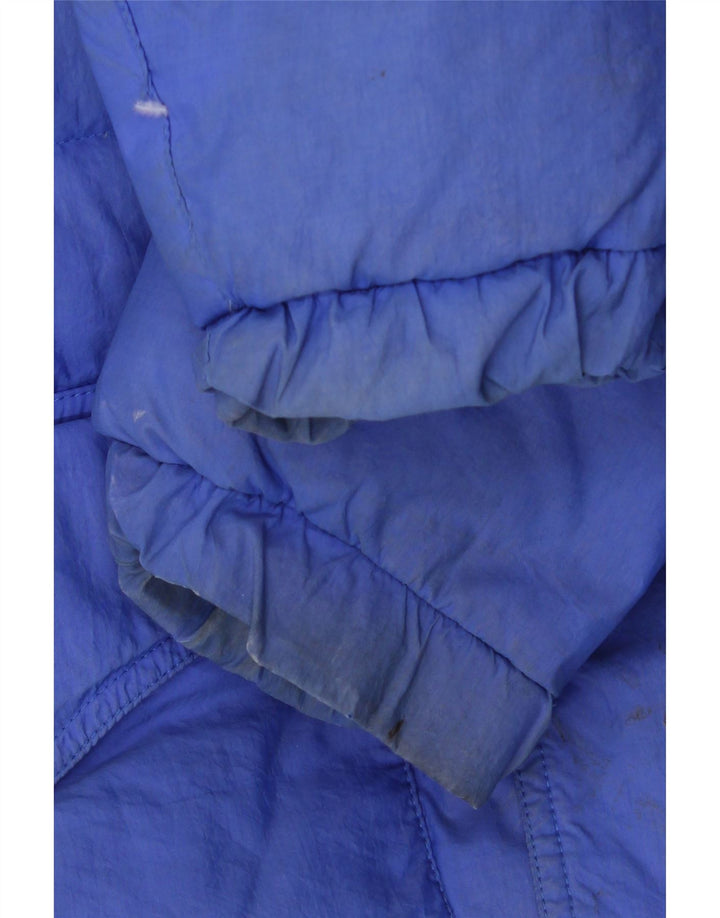 Jaqueta acolchoada superdimensionada masculina vintage UK 36 Small Blue Colourblock Nylon
