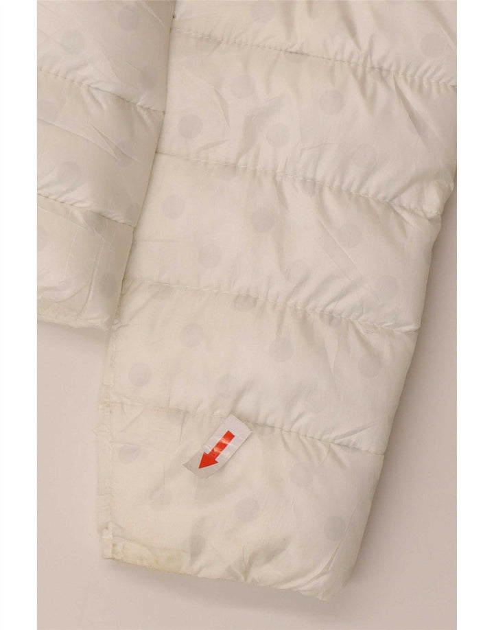 Jaqueta acolchoada feminina Guess UK 6 XS poliéster manchado branco