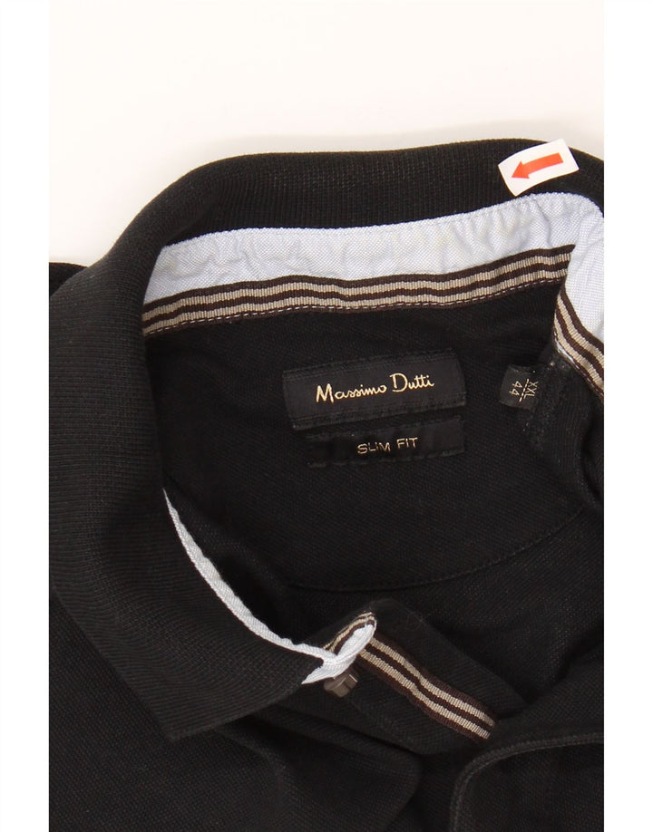 Camisa polo masculina Slim Fit MASSIMO DUTTI 2XL preta
