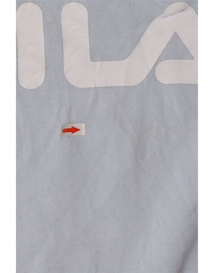 Fila moletom feminino oversized crop gráfico jumper UK 16 grande azul
