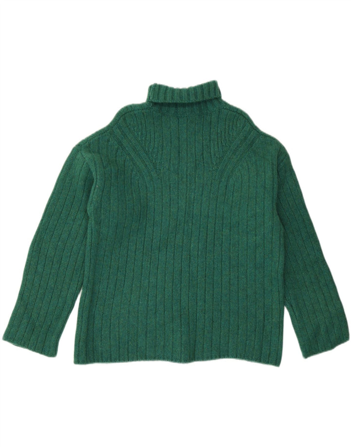 Suéter feminino Jigsaw com gola redonda Reino Unido 14 lã verde médio