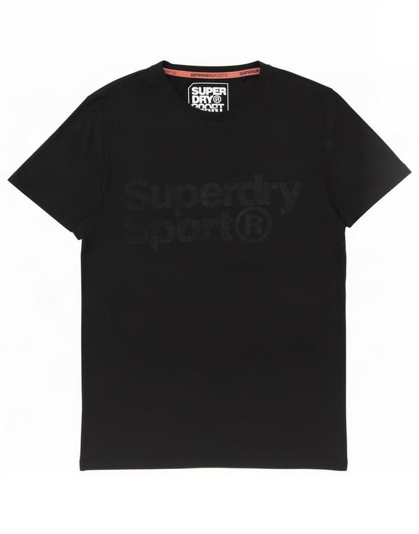 Camiseta feminina Superdry com estampa gráfica UK 14 grande poliéster preto