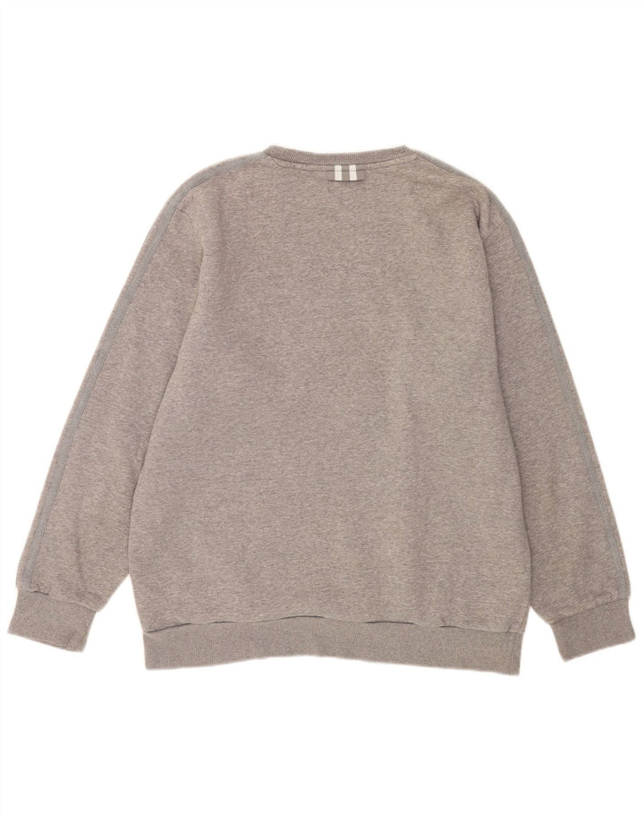 Adidas moletom masculino jumper grande algodão manchado cinza