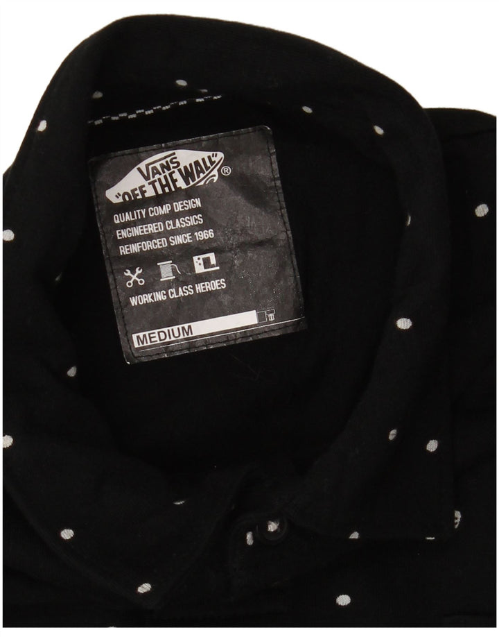 Camisa polo masculina VANS médio preto manchado de algodão