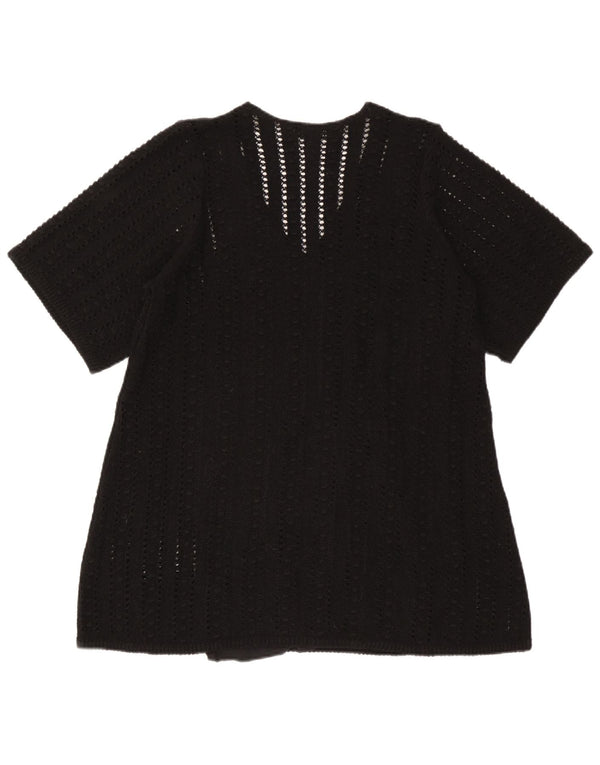 Zara blusa feminina oversized top UK 10 pequeno poliéster preto