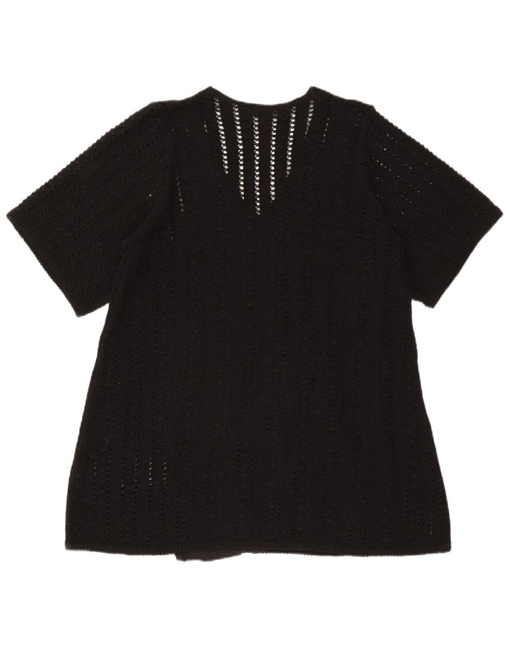 Zara blusa feminina oversized top UK 10 pequeno poliéster preto