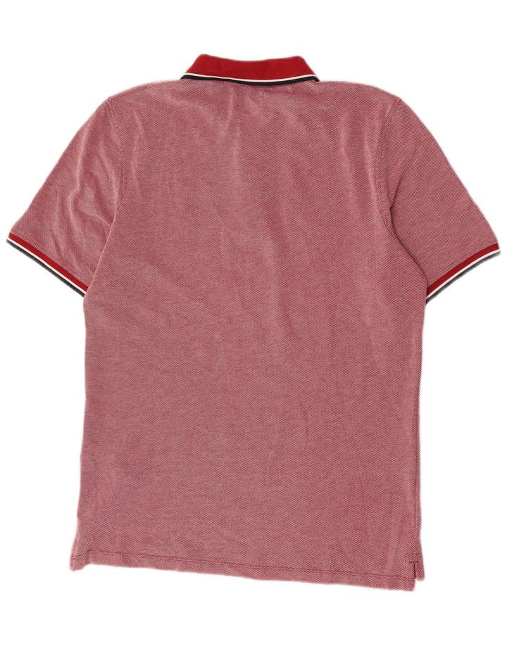 Camisa polo masculina Jack & Jones de algodão manchado vermelho médio
