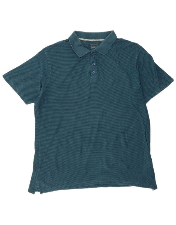 Mountain Warehouse Camisa polo masculina IsoCool grande algodão listrado azul
