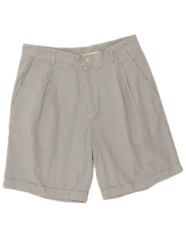 Conte of Florence Mens Pegged Chino Shorts IT 50 Grande W34 Azul Gingham