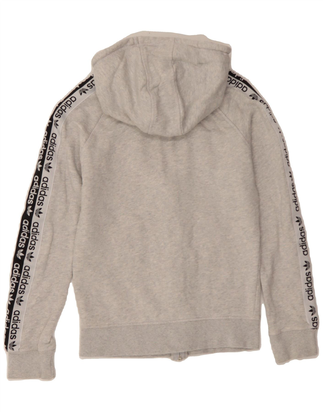 ADIDAS Womens Graphic Zip Hoodie Sweater UK 8 Small Grey Colourblock Vintage Adidas and Second-Hand Adidas from Messina Hembry 