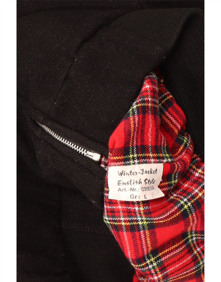 Jaqueta bomber masculina vintage UK 40 grande lã preta