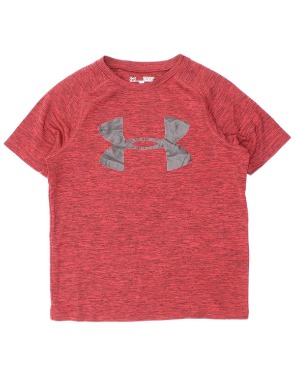 Camiseta Under Armour Boys Heat Gear Graphic Top 7-8 anos Pequeno Borgonha