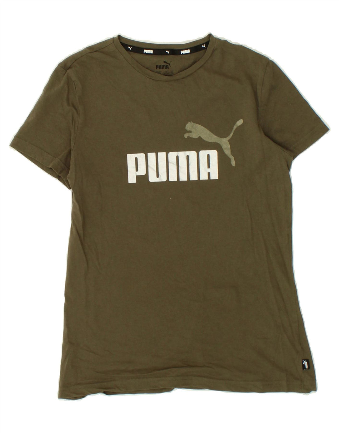 PUMA Boys Graphic T-Shirt Top 13-14 Years Khaki Cotton Vintage Puma and Second-Hand Puma from Messina Hembry 