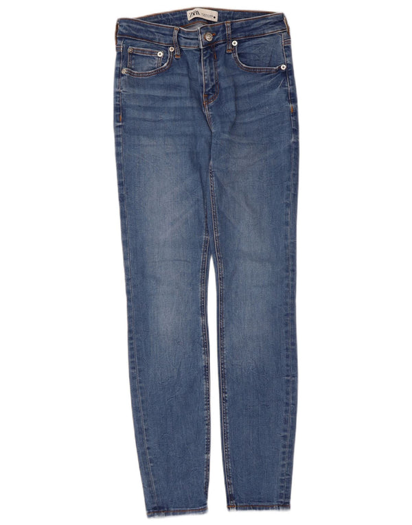 Zara Jeans Skinny Feminino UE 38 Pequeno W28 L28 Azul Algodão