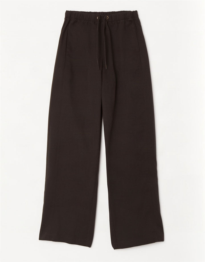Calça feminina Zara com perna larga, médio W28 L31 cinza poliéster