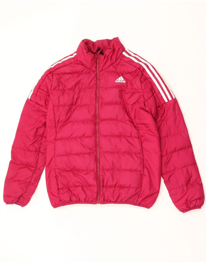 Jaqueta acolchoada feminina Adidas UK 16/18 grande poliéster rosa
