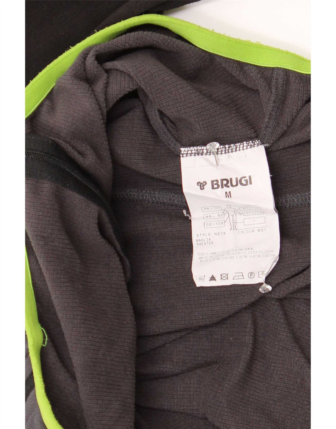 Brugi Mens Treino Top Jaqueta Poliéster Colourblock Cinza Médio