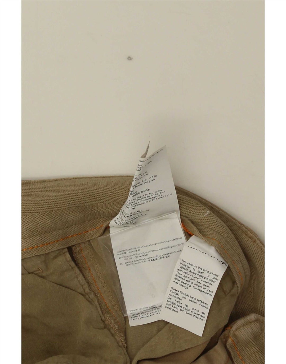 Hugo Boss Mens Chino Shorts W32 Médio Algodão Marrom