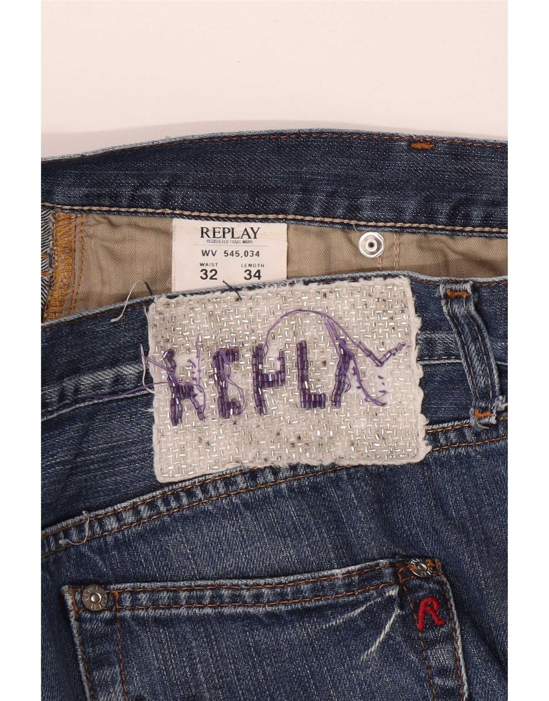 Replay Jeans reto feminino W32 L34 azul algodão