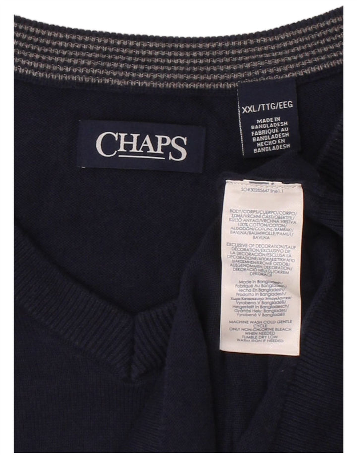 Regata masculina CHAPS colete 2XL algodão azul marinho