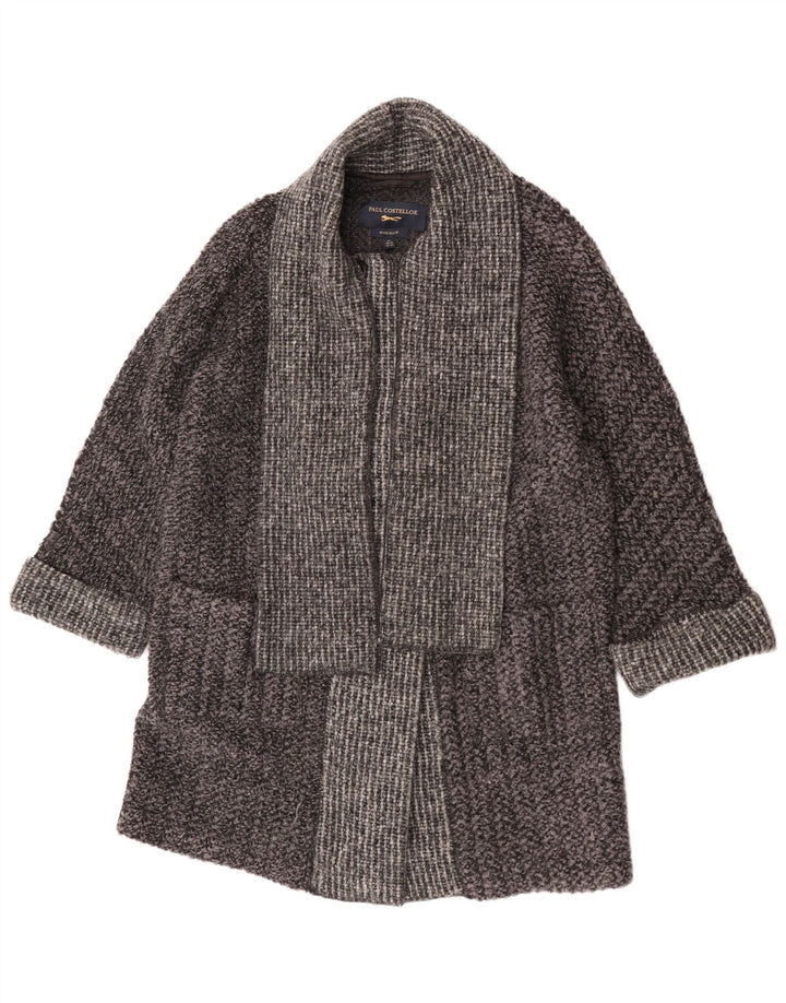 Sobretudo feminino oversized Paul Costelloe Reino Unido 16 grande lã colorblock cinza