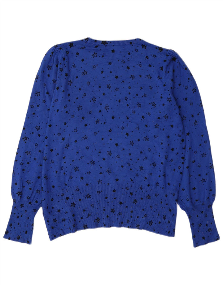 Suéter feminino Marks & Spencer com gola canoa Reino Unido 14 azul médio