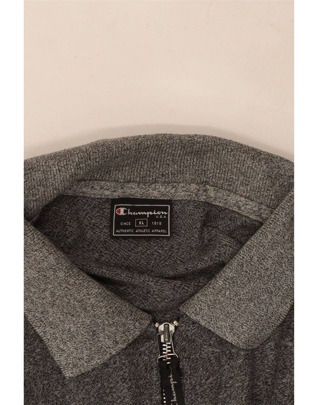 Camisa polo masculina de manga comprida CHAMPION XL cinza manchada