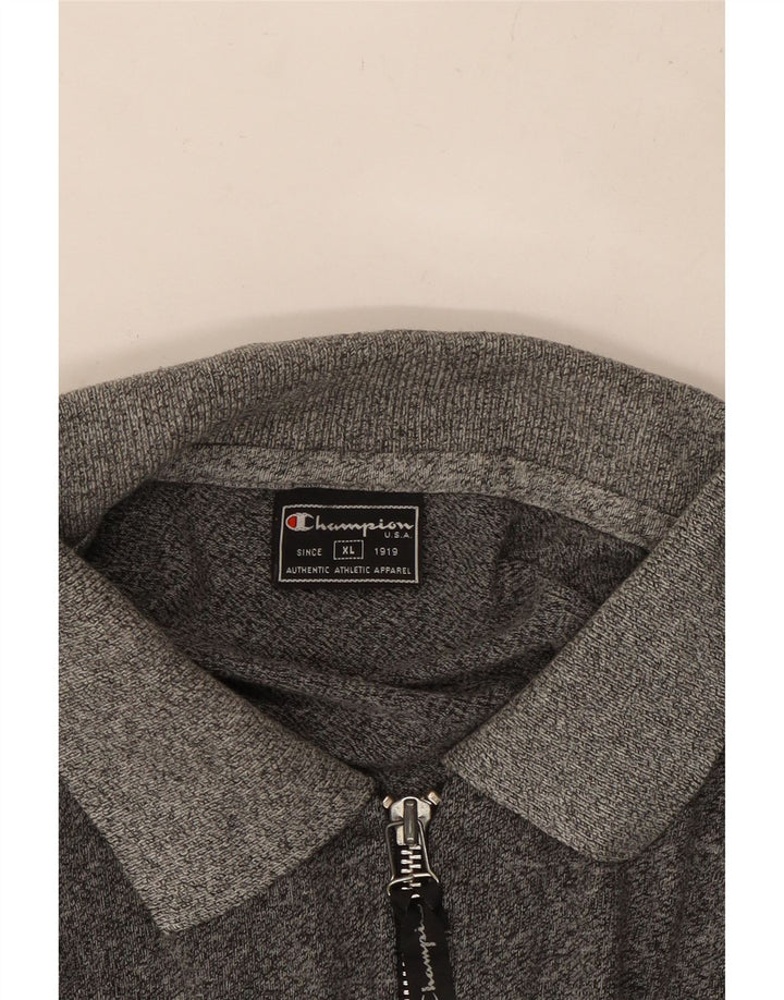 Camisa polo masculina de manga comprida CHAMPION XL cinza manchada