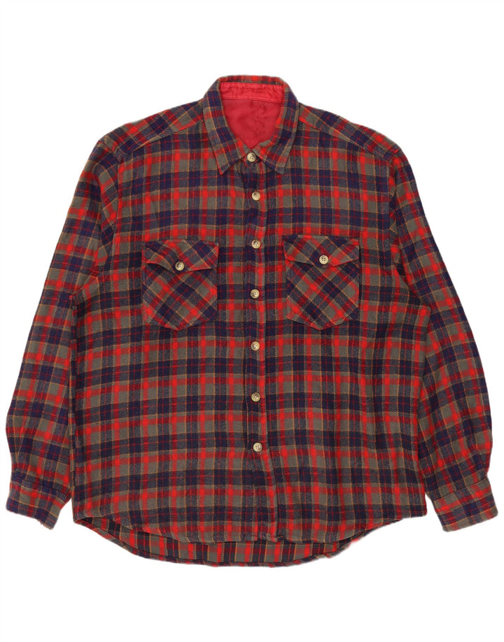 Camisa masculina de flanela Lenhador VINTAGE XL vermelha xadrez