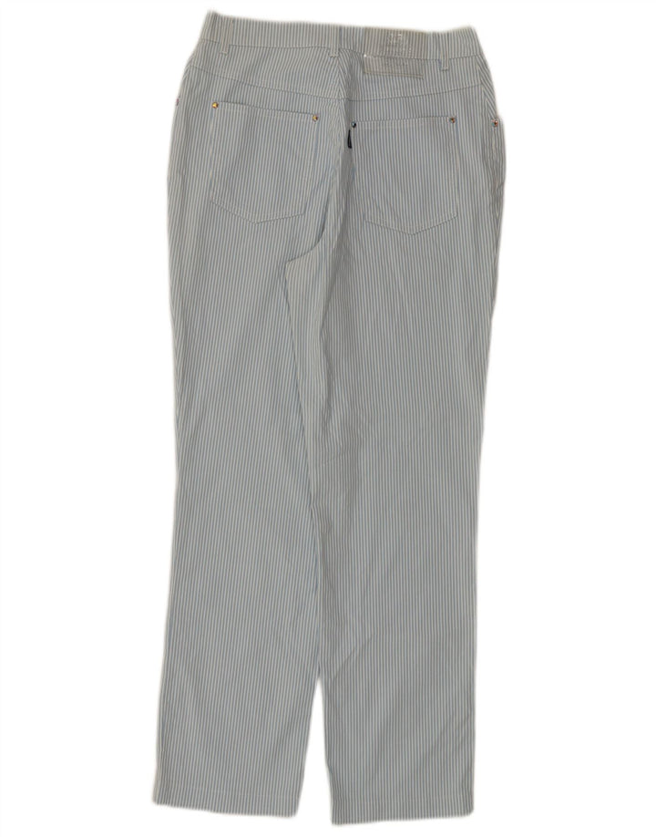 ST. GERMAIN Calça feminina reta casual médio W28 L27 listrada azul