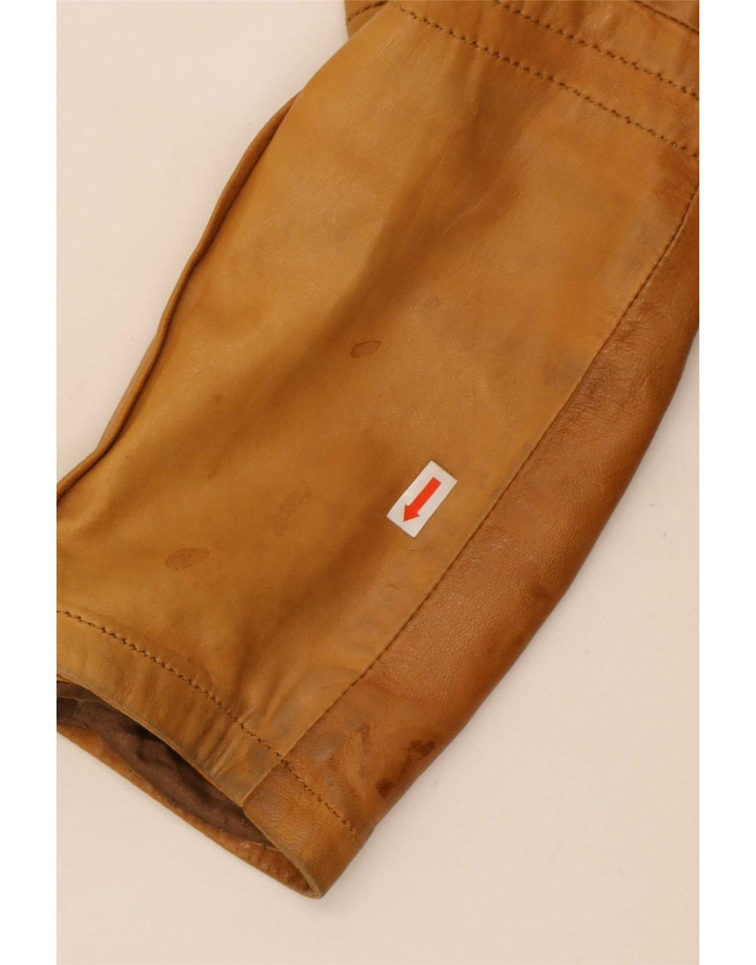 Jaqueta de couro feminina Zara Reino Unido 18 XL Bege