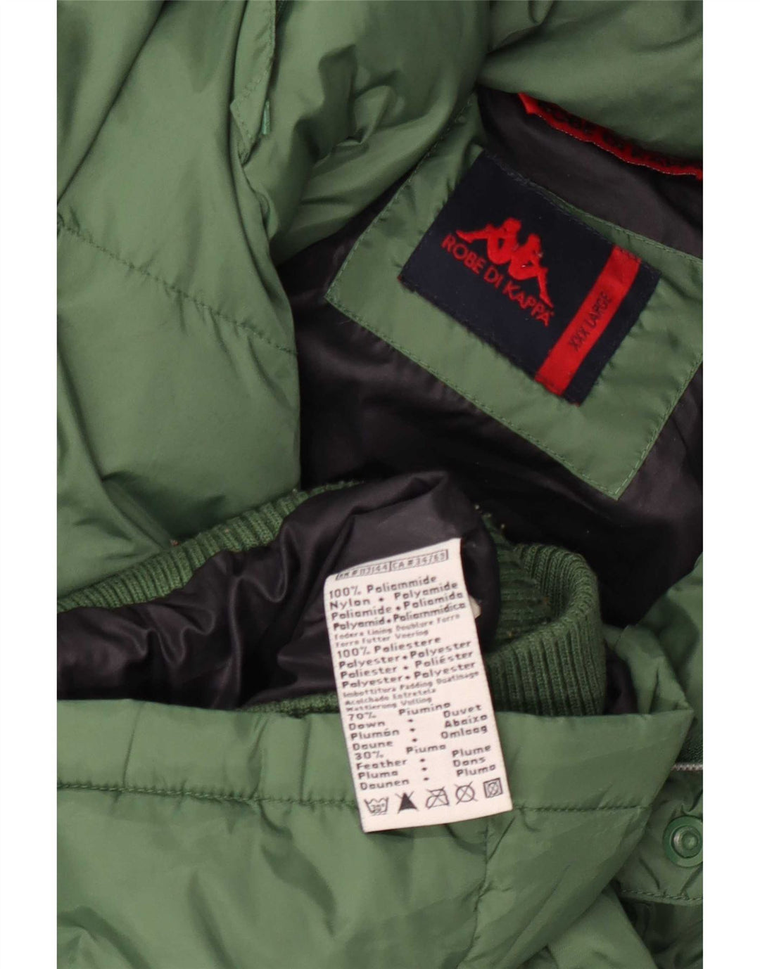 Jaqueta acolchoada masculina Kappa UK 46 3XL poliamida verde