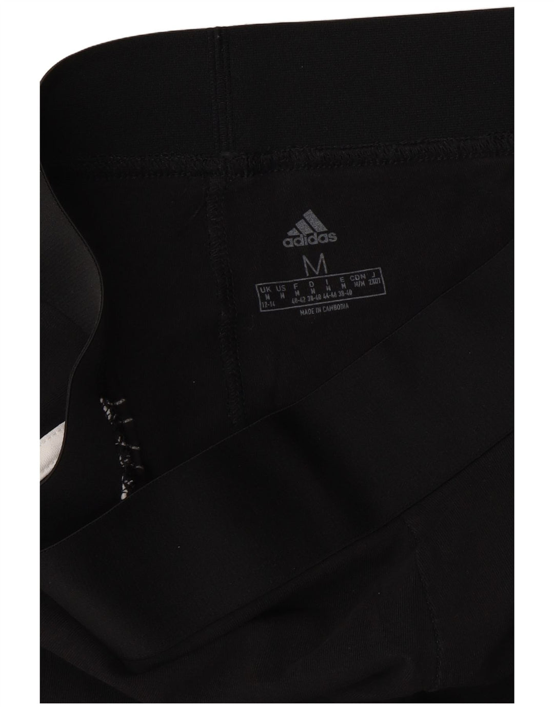 ADIDAS Womens Capri Leggings UK 12/14 Medium Black