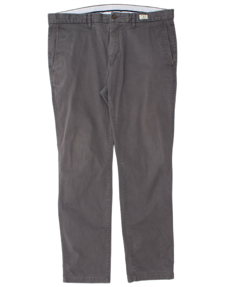 Tommy Hilfiger Mens Slim Chino Calças W38 L32 Algodão Cinza