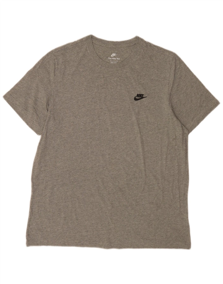 Camiseta masculina Nike Top XL cinza manchado de algodão