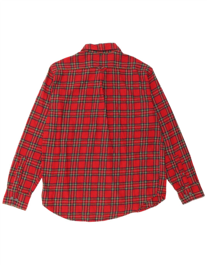 Camisa masculina de flanela Eddie Bauer grande algodão xadrez vermelho