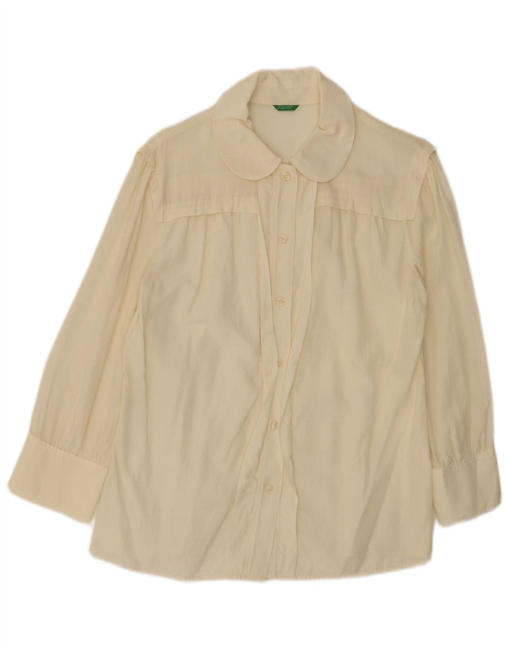 Blusa feminina Benetton UK 14 grande off white