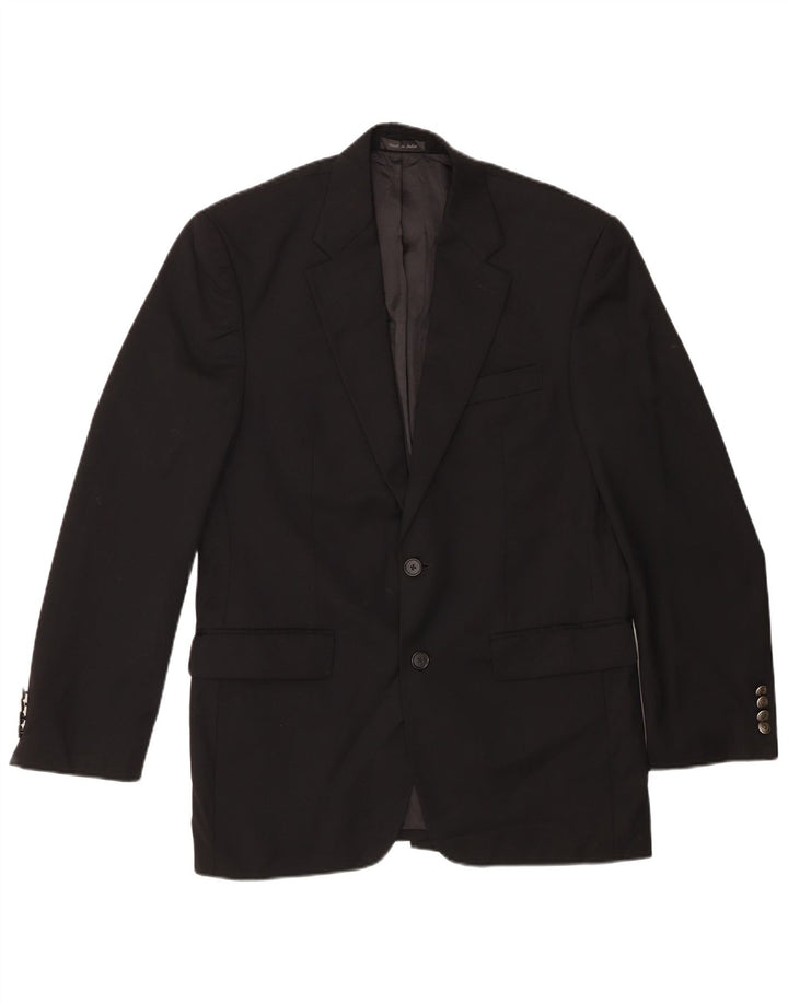 Jaqueta blazer masculina Chaps com 2 botões Reino Unido 38 lã preta média