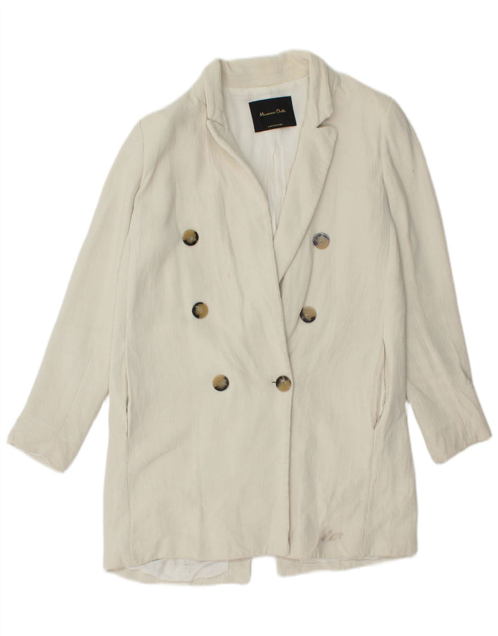 Casaco feminino MASSIMO DUTTI com peito duplo UK 14 médio branco