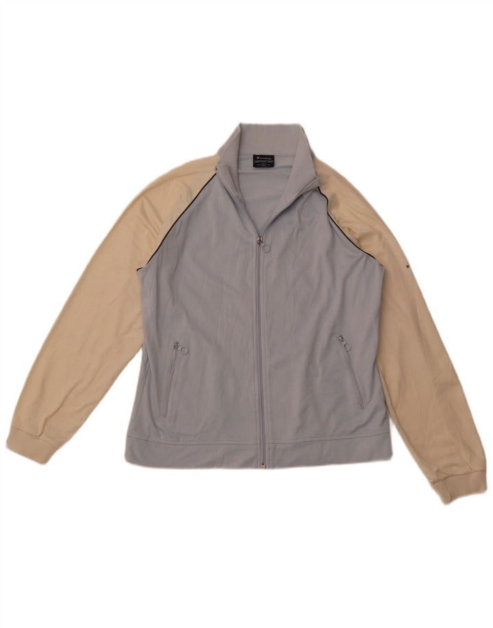 CHAMPION Jaqueta feminina de treino UK 16 grande bloco colorido azul