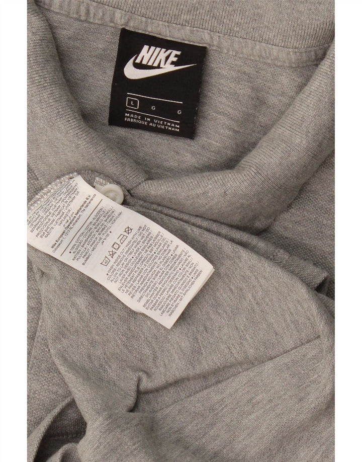 Camisa polo masculina NIKE grande algodão cinza