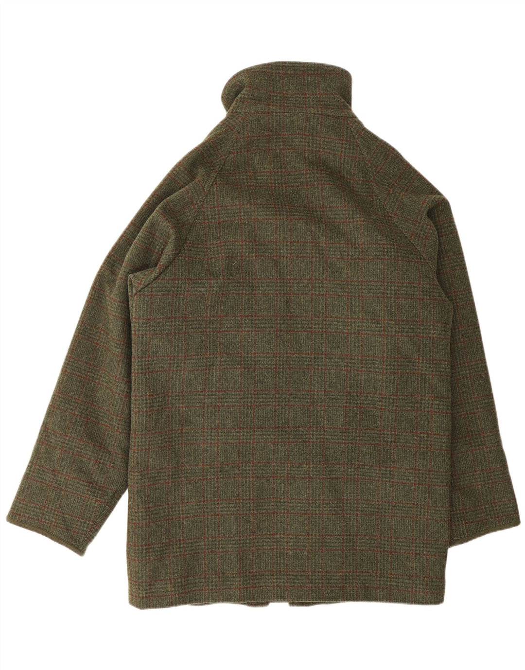 Jaqueta utilitária masculina Barbour UK 38 lã xadrez cáqui média