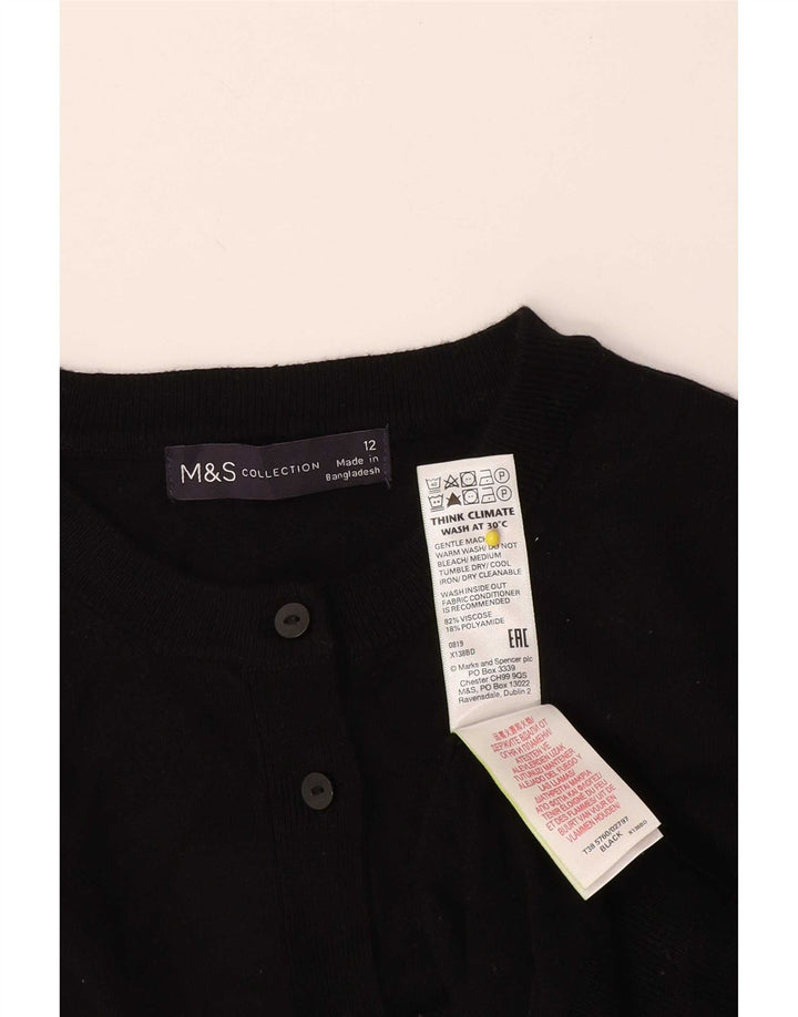 Suéter cardigã feminino Marks & Spencer Reino Unido 12 viscose preta média