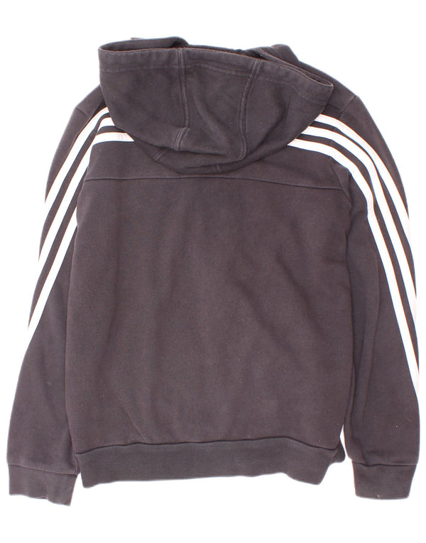 Suéter Adidas Boys Zip com capuz 9-10 anos cinza estampa animal algodão