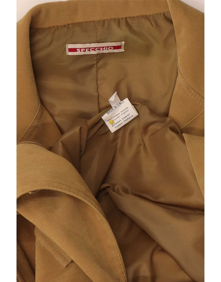 Jaqueta blazer feminina Specchio com 4 botões Reino Unido 14 grande poliéster bege